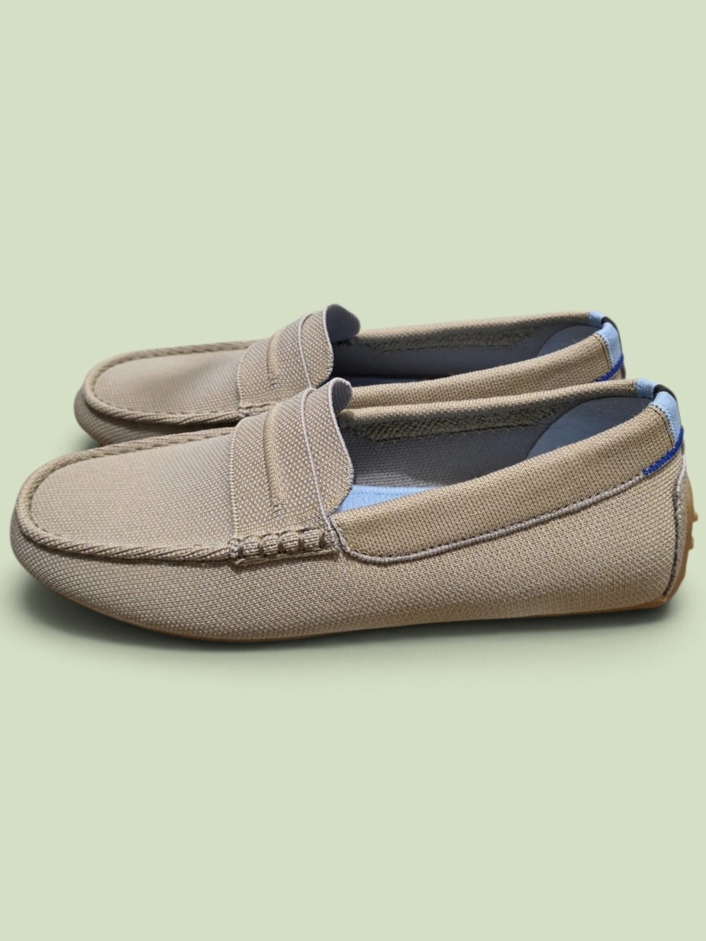 Rothy's The Driving Loafer Sand Trap Beige Knit Slip On US 7.5 New In Box - Picture 3 of 5